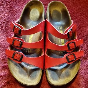 Birkenstock Sandals - Red - Size 38 - 3 straps